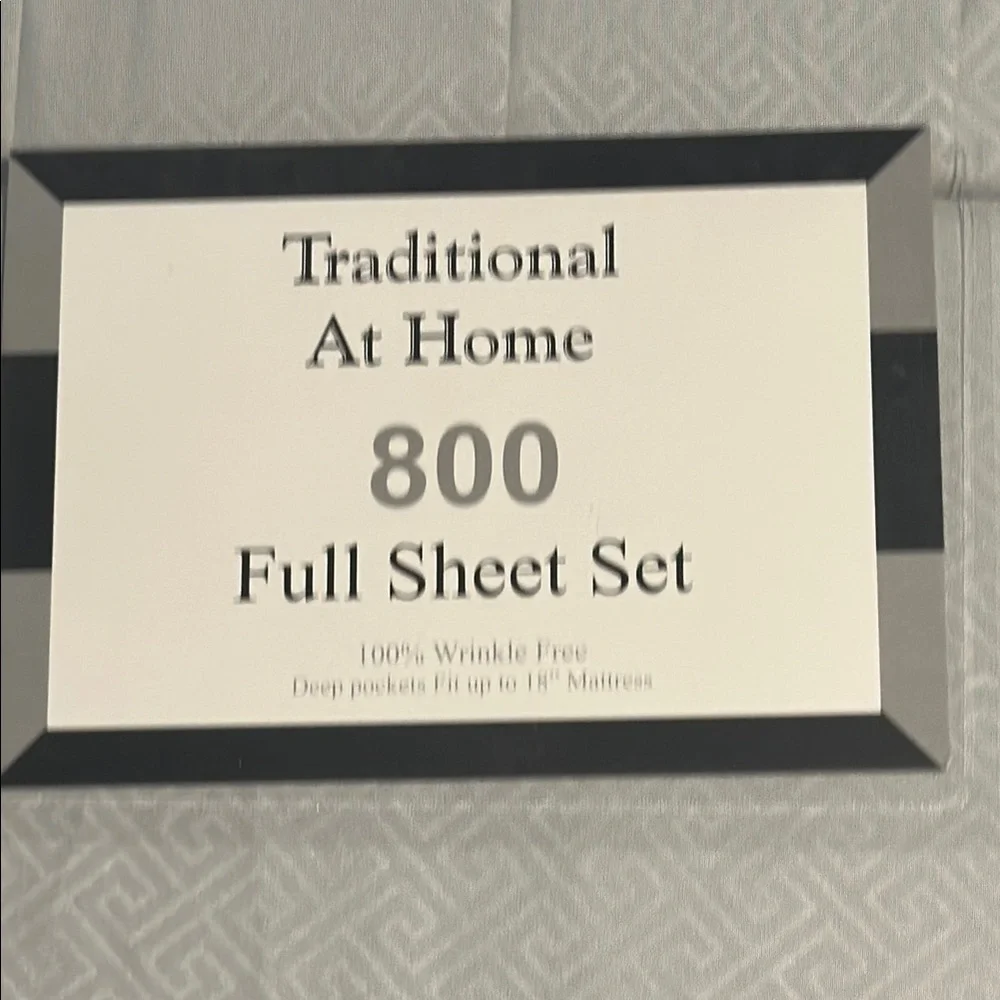 Traditional At Home Full 6 pc Sheet Set Platinum Gray Embossed Maze Print